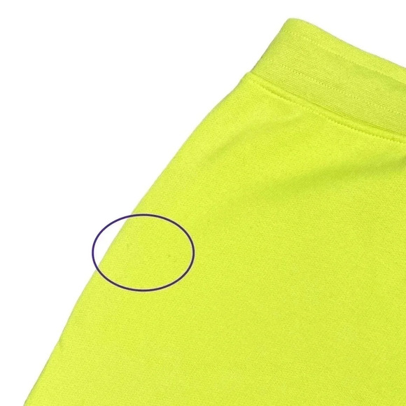 RLX Ralph  Lauren Magic Fleece Neon Yellow Sweat Shorts Mens Small - Picture 6 of 11